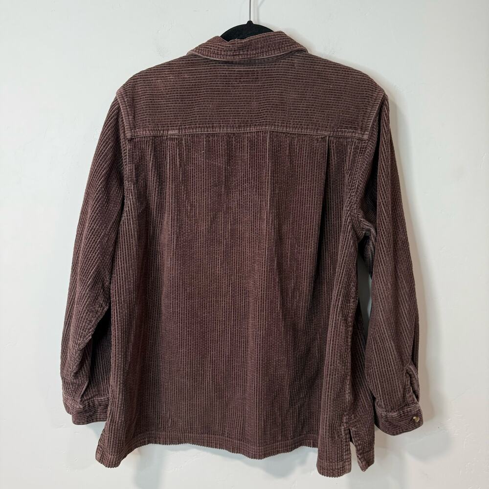 L.L. Bean Women's Comfort Corduroy Relaxed Shirt Brown Shacket Casual Large - Picture 2 of 6